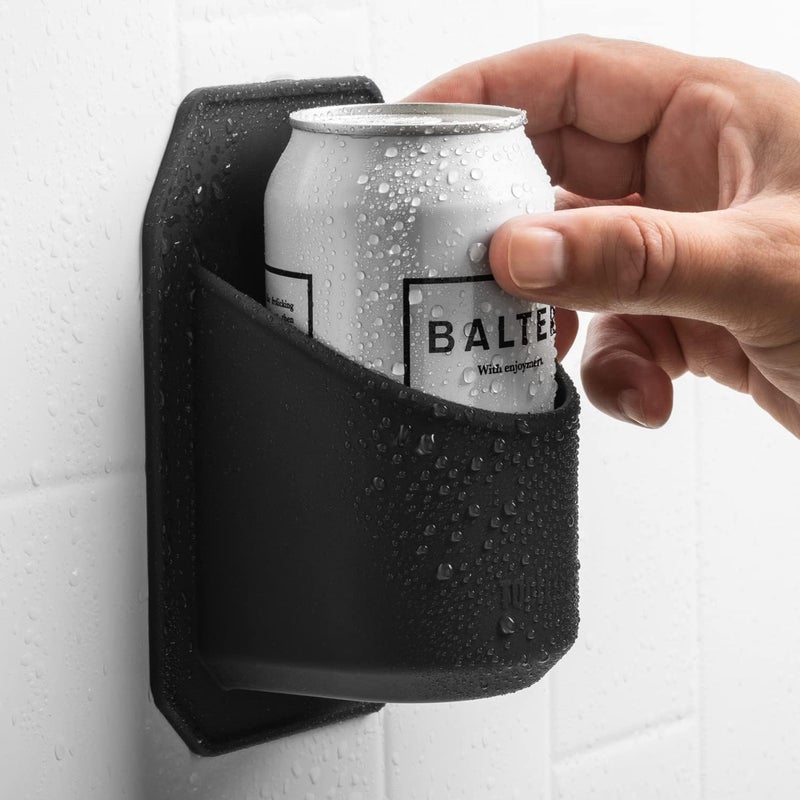 TOOLETRIES Shower Drink Holder - 100% Silicone Can Holder for Beer or Soda - Bathroom Accessory - Silicone-Grip Technology, No Adhesive Needed - in Partnership with 30 Watt - Charcoal - Image 3